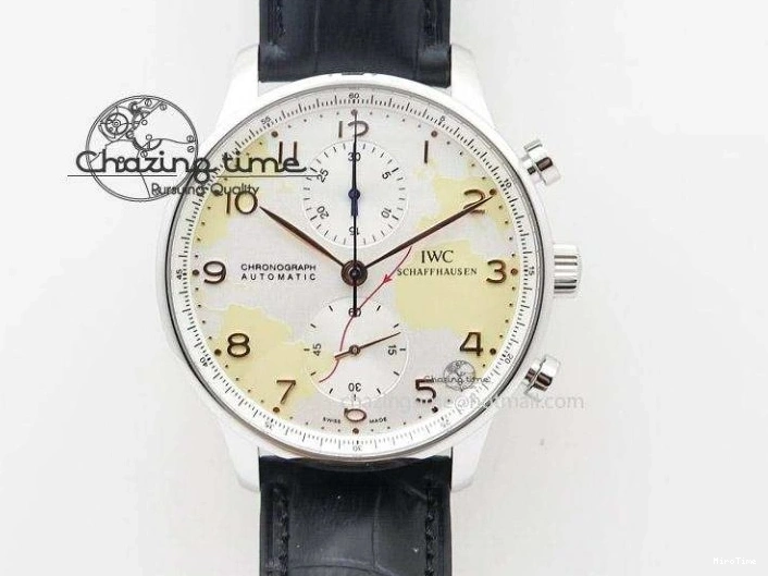 MIROTIME 0721 Supportive Portuguese Chrono IW371431 ZF 1:1 Best Edition Gray Dial On Brown Leather Strap A79350 (Slim Movement) 7261